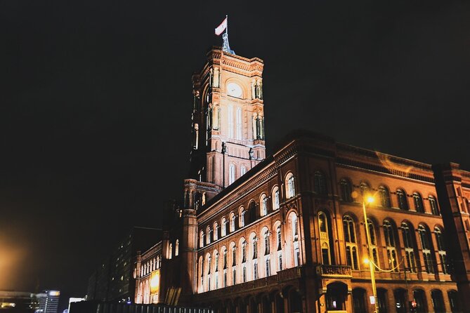 Berlin by Night Private Tour - All Must-See Sites Magically Lit Up at Night - Rotes Rathaus and Nikolaiviertel, city power plus an older lane