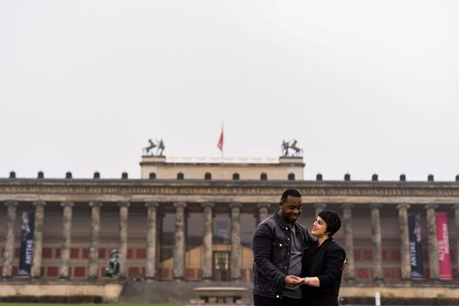 Berlin Love Story: Surprise Proposal Photography Session - After the Yes: Candid Feel + Guided Portraits