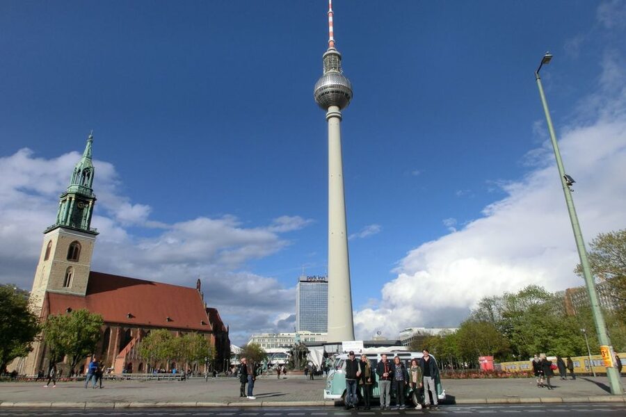 Berlin: Sightseeing Tour in Classic Volkswagen T1 Samba Bus - TV Tower, Neptune Fountain, and St. Mary’s Church: the tour closes with classic Berlin icons